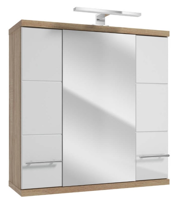 Peegelkapp BARI Deftrans valgusega 70cm tamm/valge