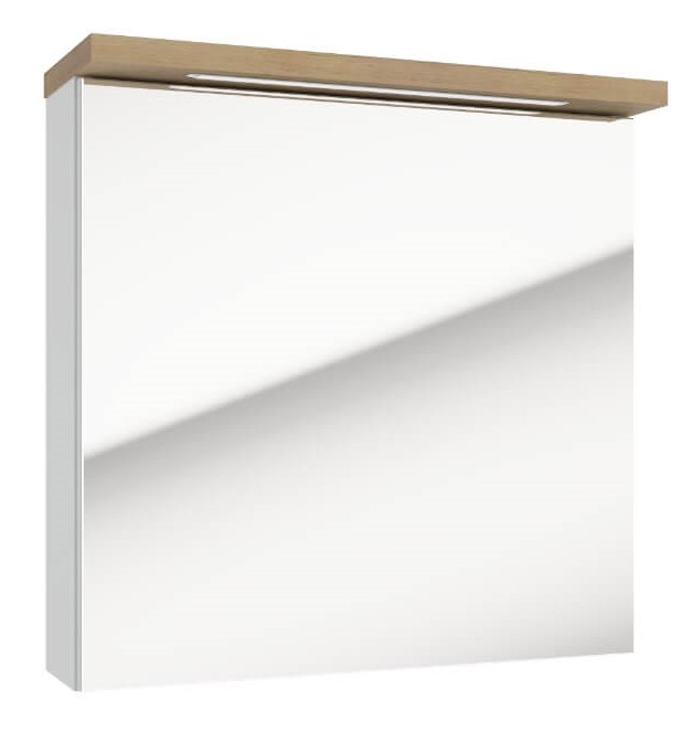 Peegelkapp STILLA Deftrans 60cm valge+tamm valgusega