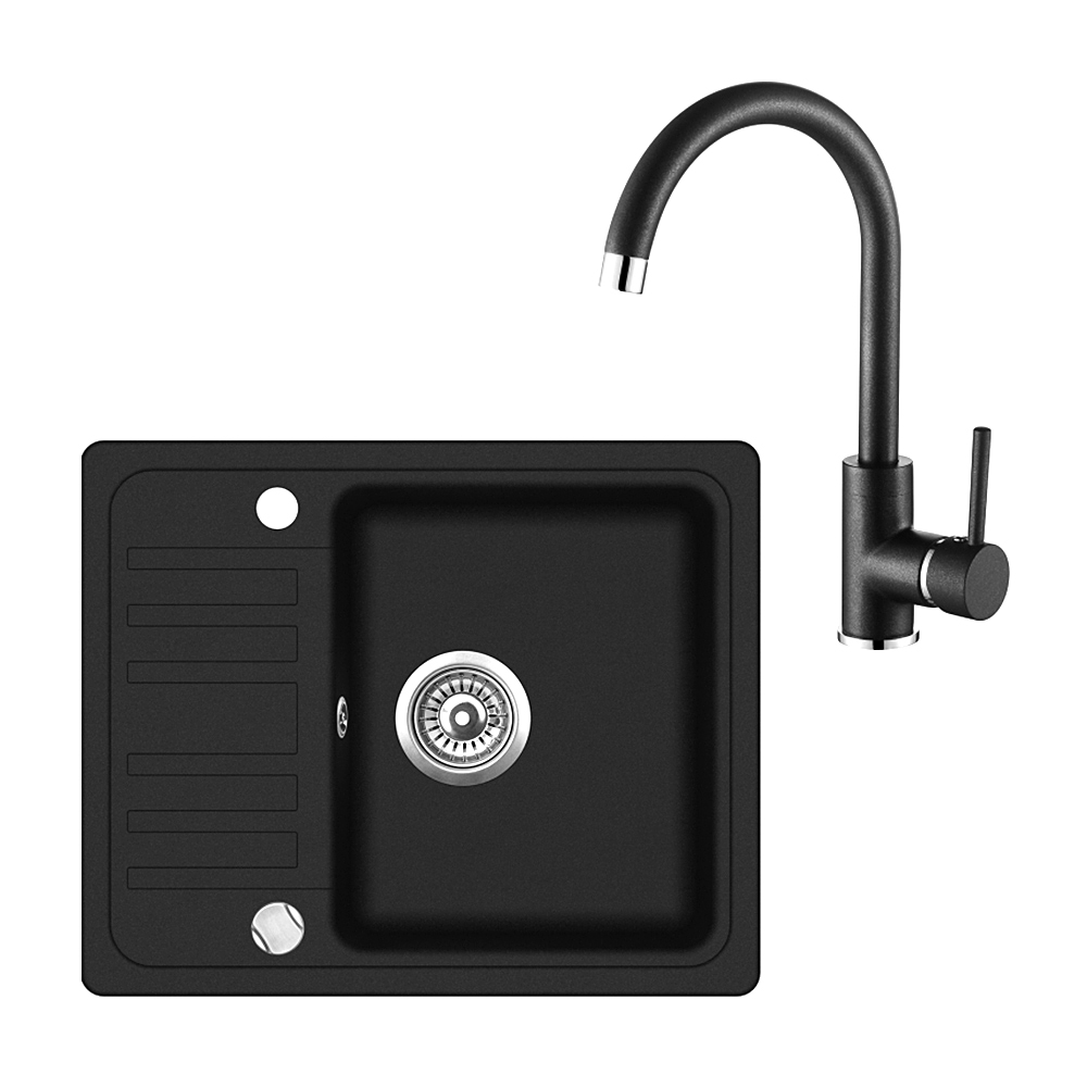 Komplekt Graniitvalamu SQ102 + Segisti 5523 Black Metallic