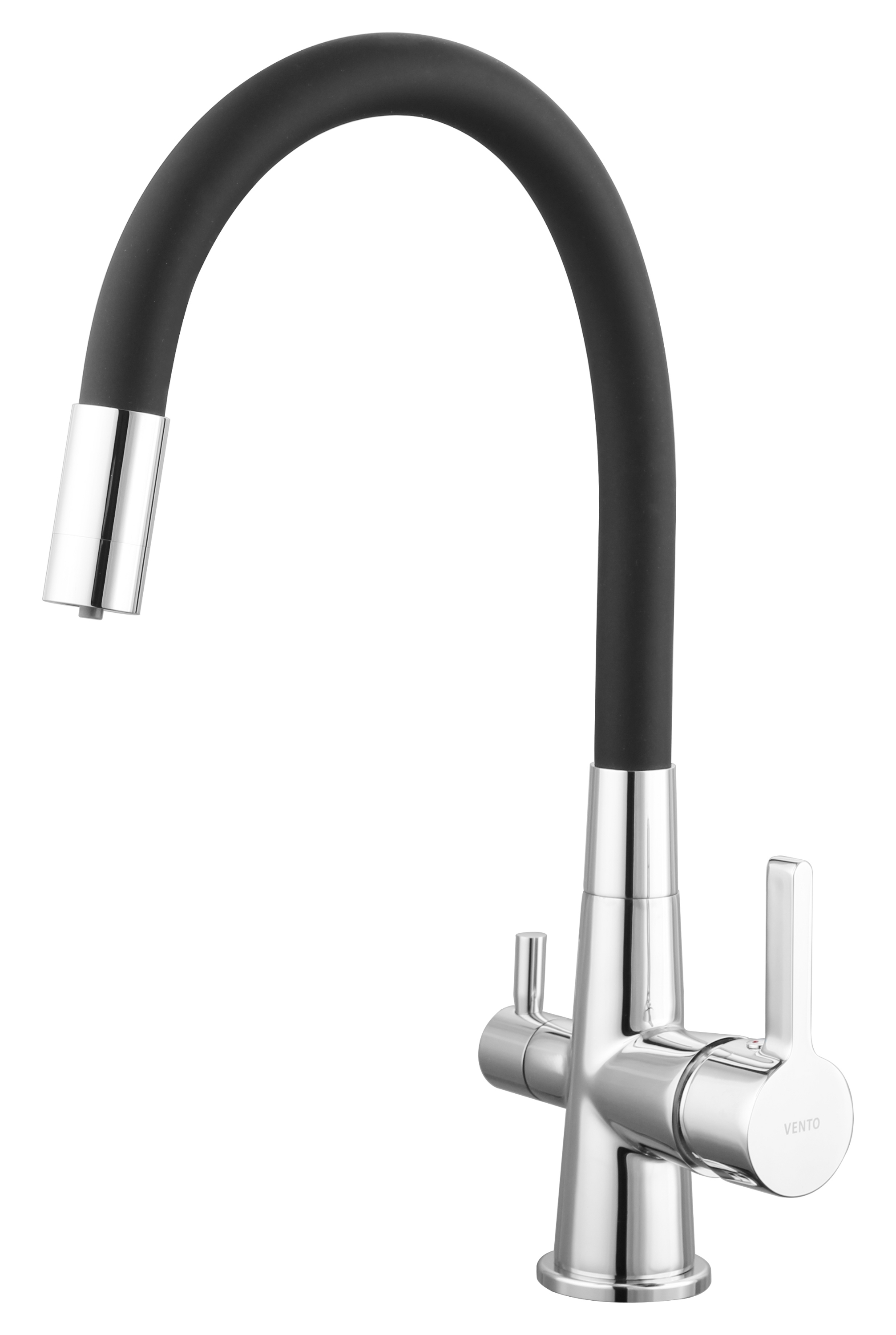 Köögi valamu segisti Vento Cucina Flexy 2 must/kroom filtri ühendusega